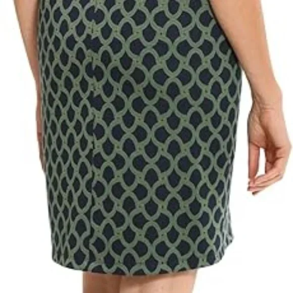 LONDON TIMES Women's Sheath Geo Link Navy/Green Mini Dress Size 14 NWT - Picture 8 of 8